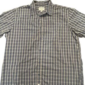 Cabelas Outfitter Series Mens Plaid Technical Field Shirt Short Sleeve Cotton XL